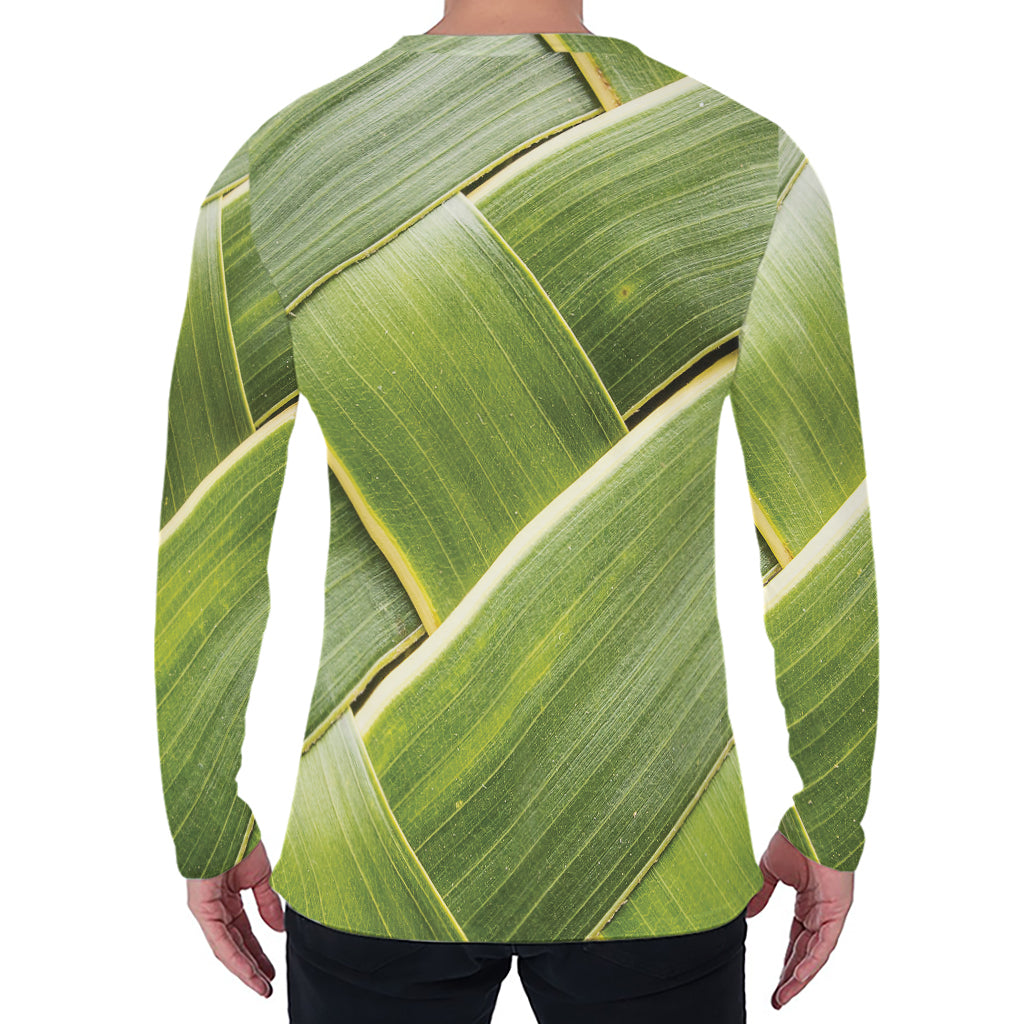 Coconut Leaf Print Men's Long Sleeve T-Shirt