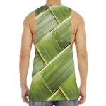 Coconut Leaf Print Men's Muscle Tank Top