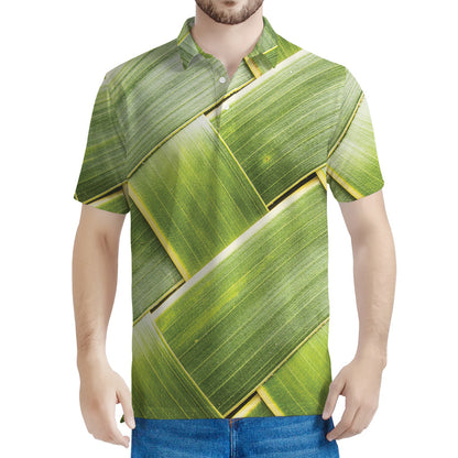 Coconut Leaf Print Men's Polo Shirt