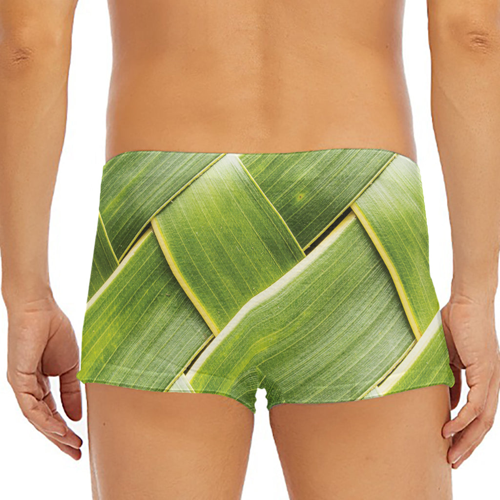 Coconut Leaf Print Men's Short Boxer Briefs