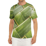 Coconut Leaf Print Men's Short Sleeve Rash Guard