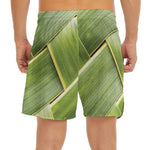 Coconut Leaf Print Men's Split Running Shorts