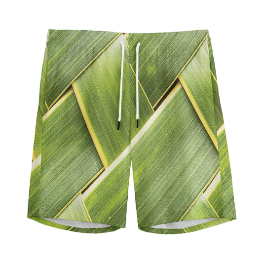 Coconut Leaf Print Men's Sports Shorts