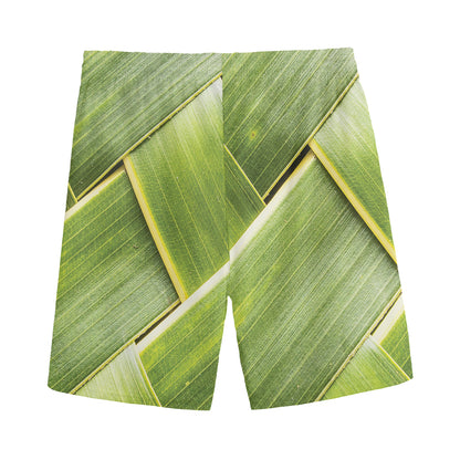 Coconut Leaf Print Men's Sports Shorts