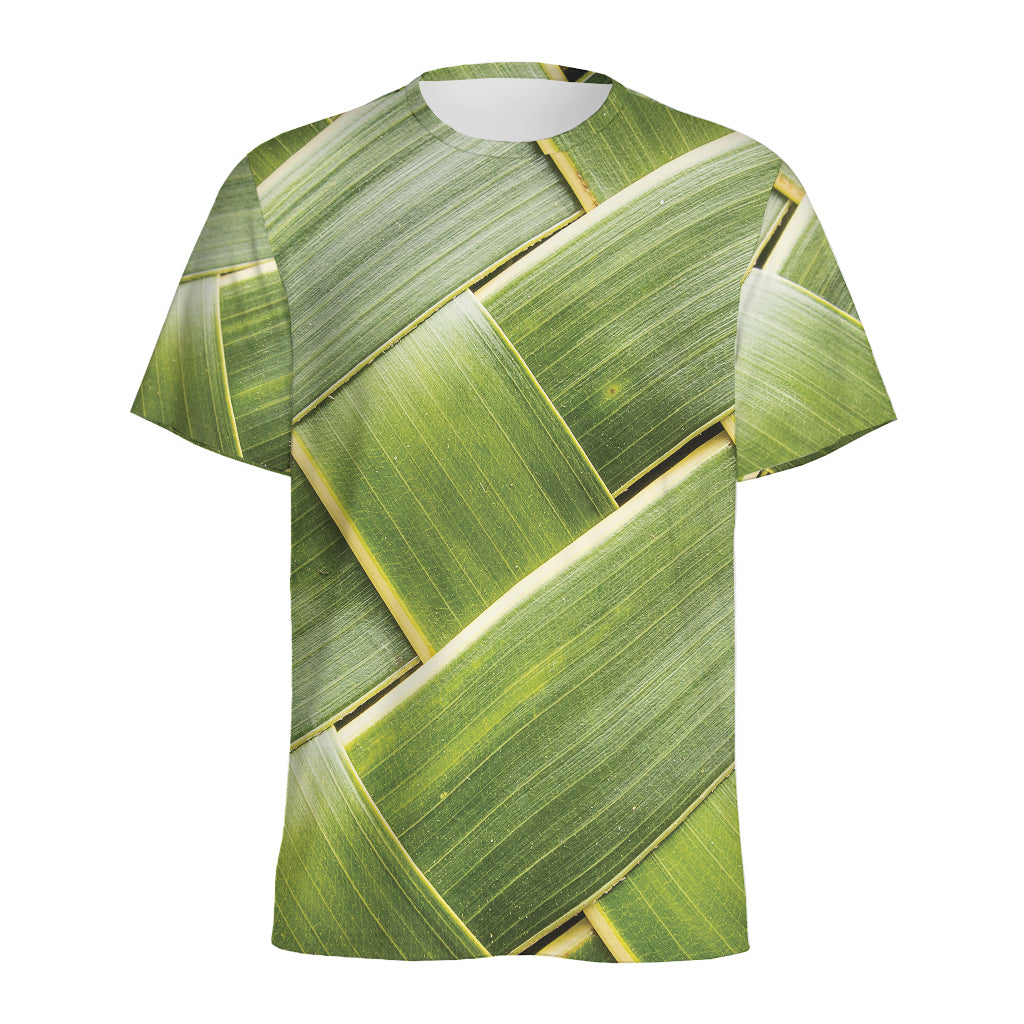 Coconut Leaf Print Men's Sports T-Shirt