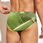 Coconut Leaf Print Men's Swim Briefs