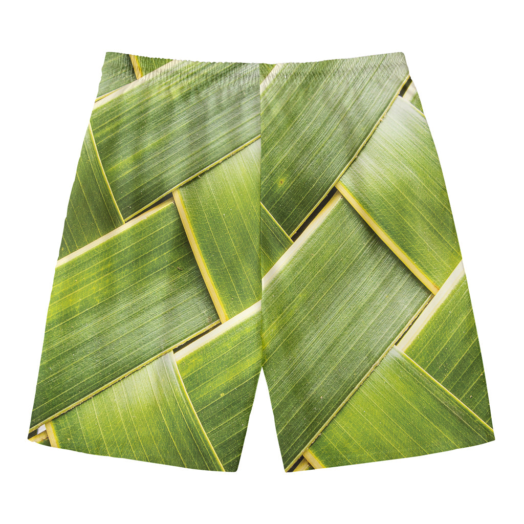 Coconut Leaf Print Men's Swim Trunks