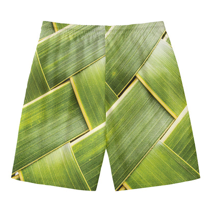 Coconut Leaf Print Men's Swim Trunks