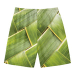 Coconut Leaf Print Men's Swim Trunks