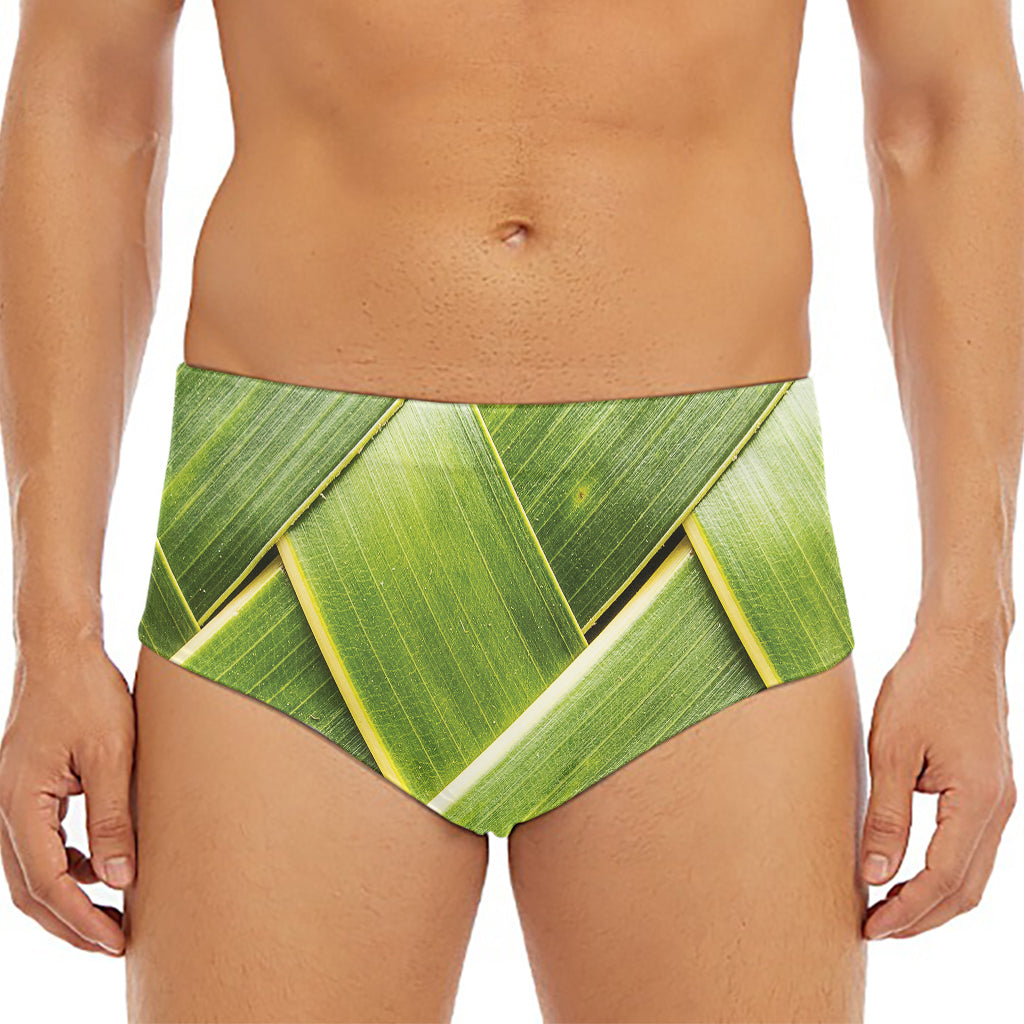 Coconut Leaf Print Men's Triangle Swim Briefs