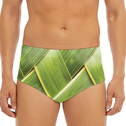 Coconut Leaf Print Men's Triangle Swim Briefs