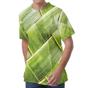 Coconut Leaf Print Men's Velvet T-Shirt