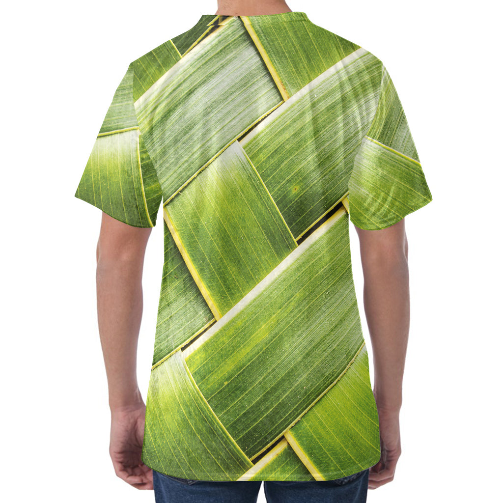 Coconut Leaf Print Men's Velvet T-Shirt