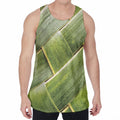 Coconut Leaf Print Men's Velvet Tank Top