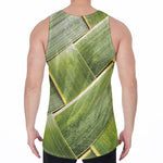 Coconut Leaf Print Men's Velvet Tank Top