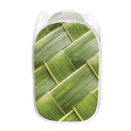 Coconut Leaf Print Mesh Laundry Hamper