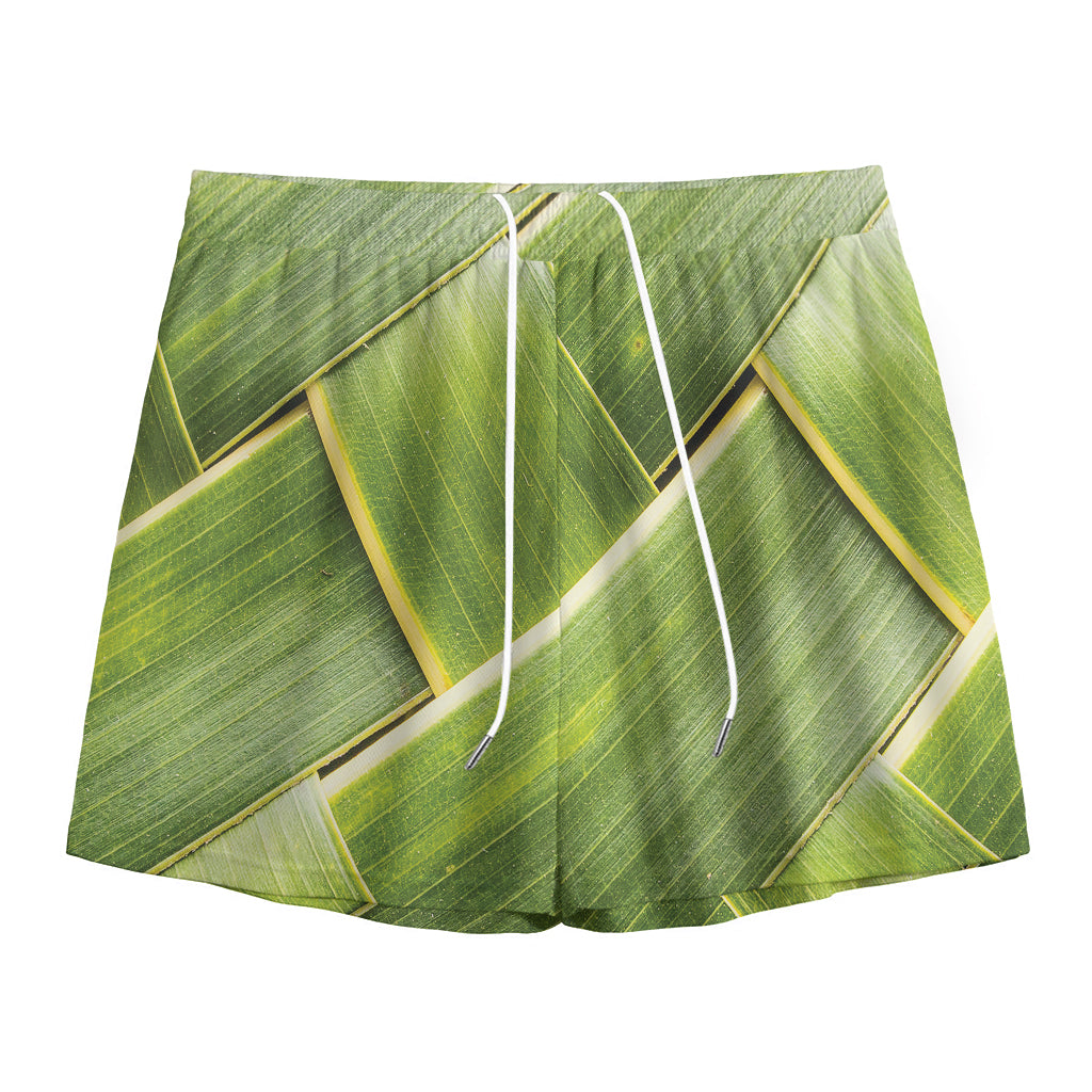 Coconut Leaf Print Mesh Shorts