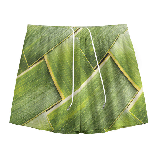 Coconut Leaf Print Mesh Shorts