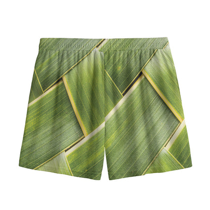 Coconut Leaf Print Mesh Shorts