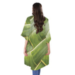Coconut Leaf Print Open Front Beach Cover Up