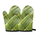 Coconut Leaf Print Oven Mitts
