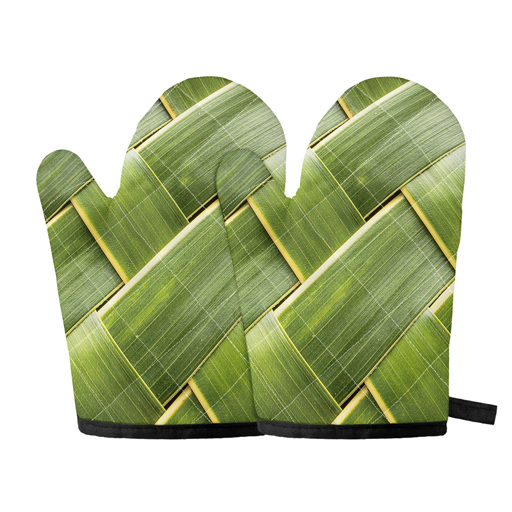 Coconut Leaf Print Oven Mitts