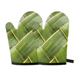 Coconut Leaf Print Oven Mitts