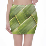Coconut Leaf Print Pencil Mini Skirt