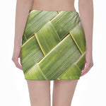Coconut Leaf Print Pencil Mini Skirt
