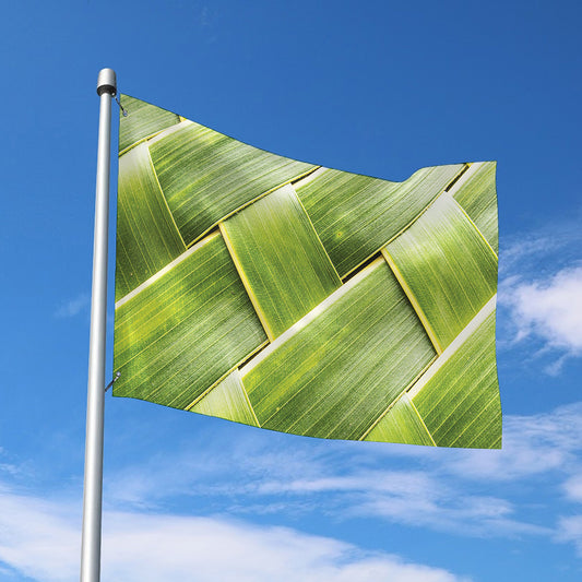 Coconut Leaf Print Polyester Flag