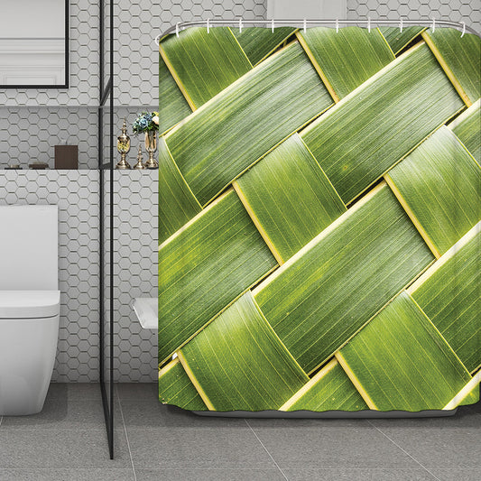 Coconut Leaf Print Polyester Shower Curtain