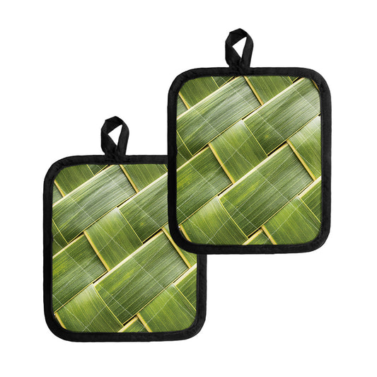 Coconut Leaf Print Pot Holders