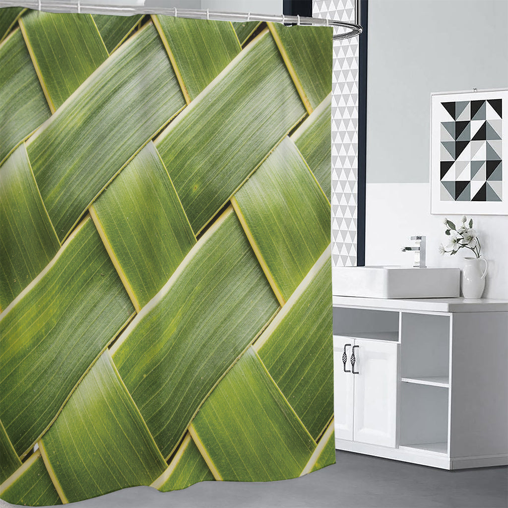 Coconut Leaf Print Premium Shower Curtain