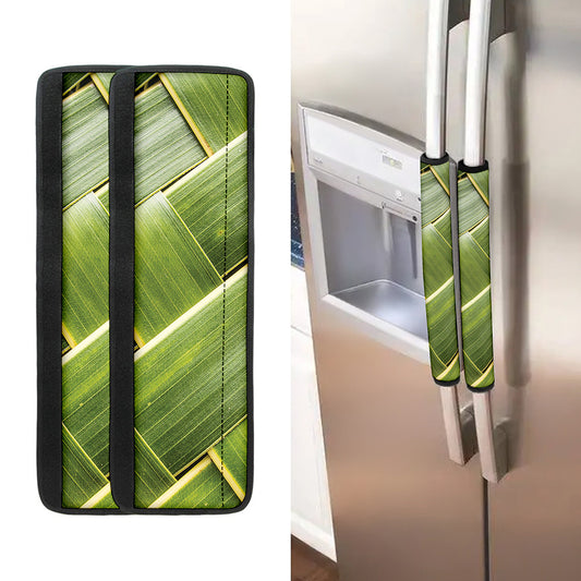 Coconut Leaf Print Refrigerator Handle Covers