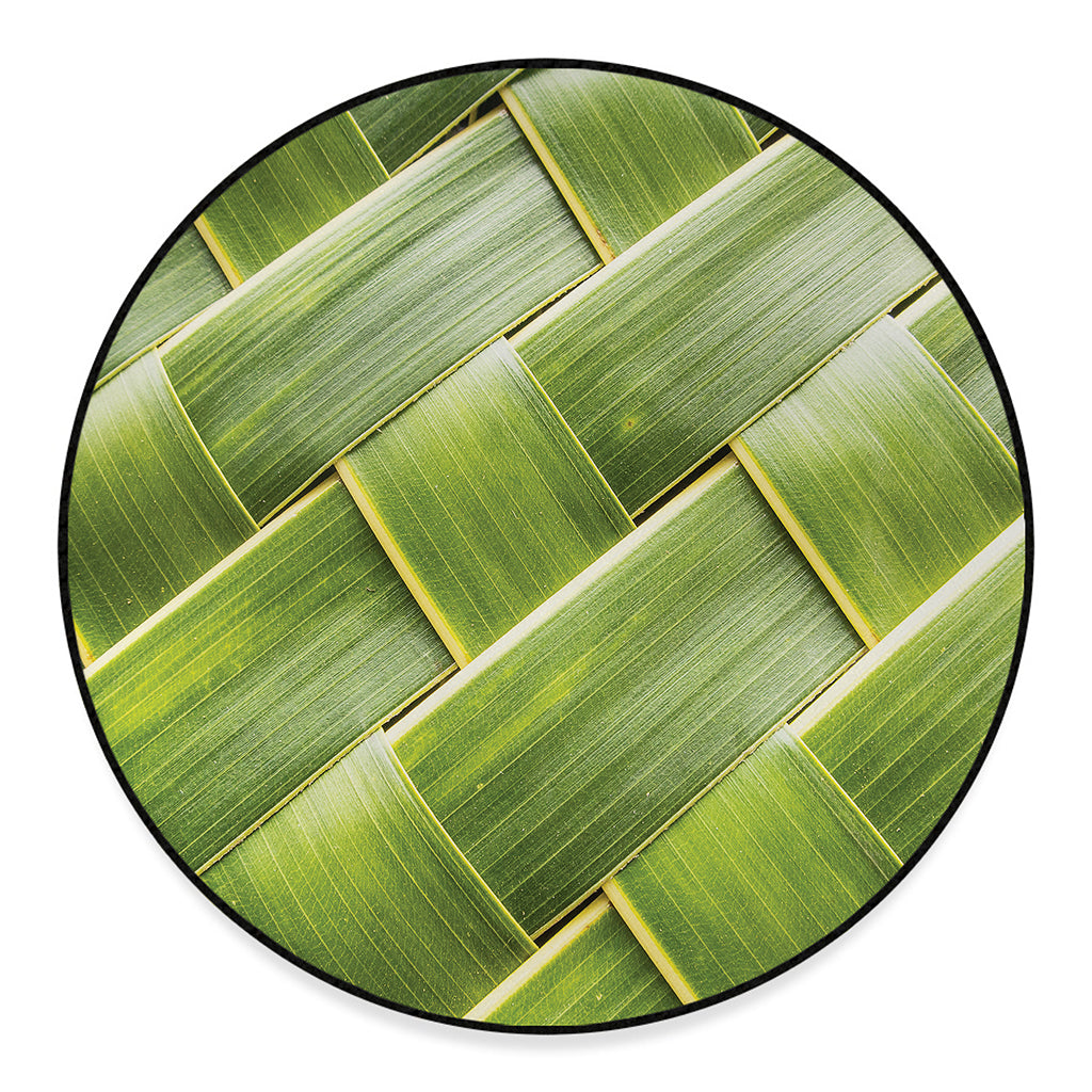 Coconut Leaf Print Round Floor Mat
