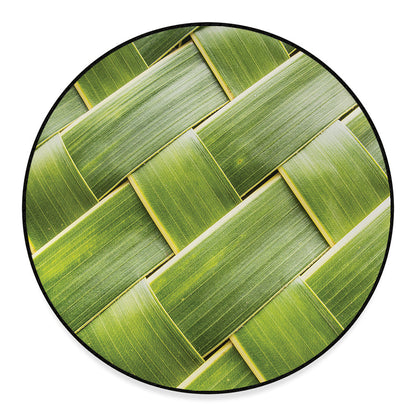 Coconut Leaf Print Round Floor Mat