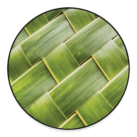 Coconut Leaf Print Round Floor Mat