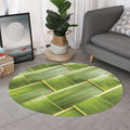 Coconut Leaf Print Round Rug