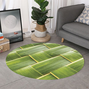 Coconut Leaf Print Round Rug