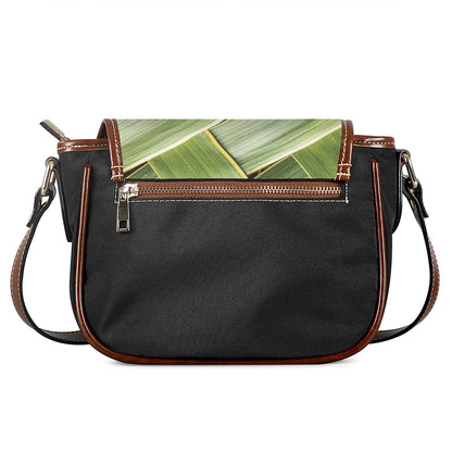 Coconut Leaf Print Saddle Bag