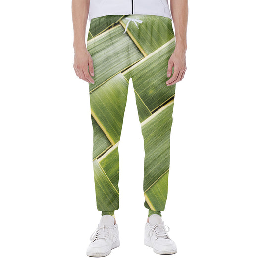 Coconut Leaf Print Scuba Joggers