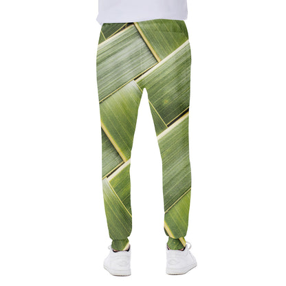 Coconut Leaf Print Scuba Joggers
