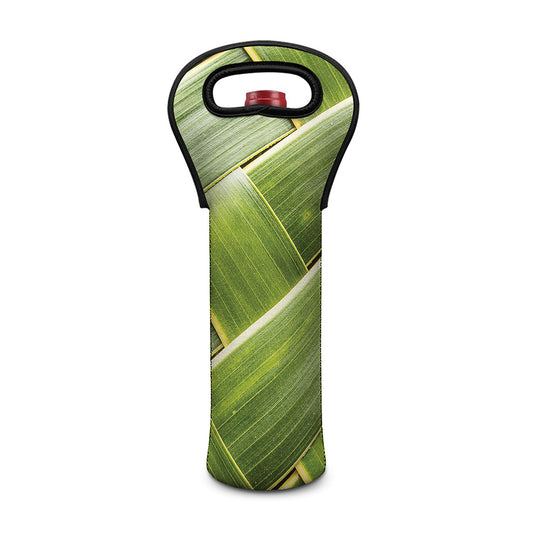 Coconut Leaf Print Single Neoprene Wine Tote