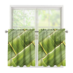 Coconut Leaf Print Tier Curtains