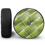 Coconut Leaf Print Tire Cover With Camera Hole