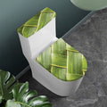 Coconut Leaf Print Toilet Lid And Tank Cover Set
