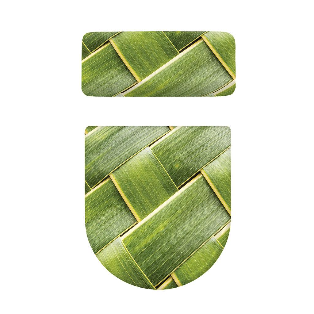 Coconut Leaf Print Toilet Lid And Tank Cover Set