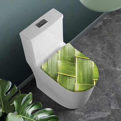 Coconut Leaf Print Toilet Lid Cover