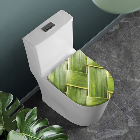 Coconut Leaf Print Toilet Lid Cover