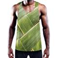 Coconut Leaf Print Men's Workout Tank Top
